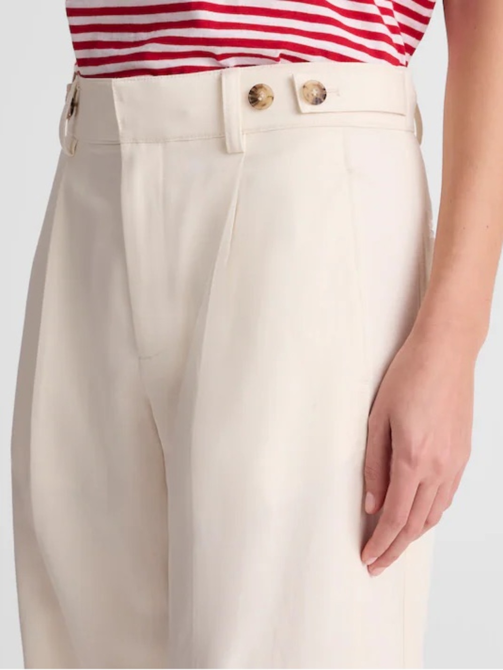 Madewell Barrel-Leg Drapey Twill Pants Vintage Ivory Size 8 NWT - Picture 4 of 12